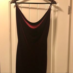 Lulu’s Cowl Neck Velvet Midi Dress Wine Red